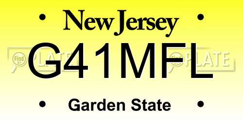 G41MFL New Jersey License Plate