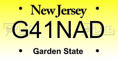 G41NAD New Jersey License Plate