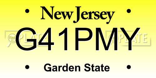 G41PMY New Jersey License Plate