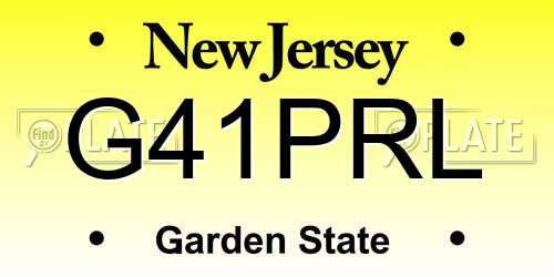 G41PRL New Jersey License Plate