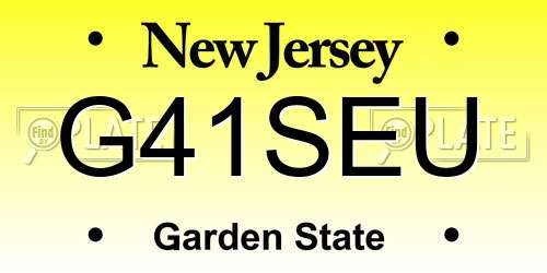 G41SEU New Jersey License Plate