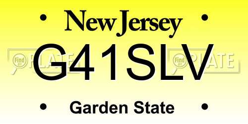 G41SLV New Jersey License Plate