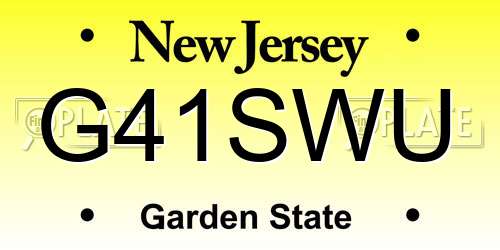 G41SWU New Jersey License Plate