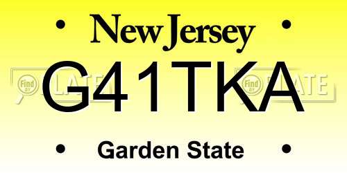 G41TKA New Jersey License Plate