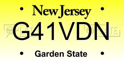 G41VDN New Jersey License Plate