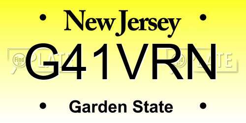 G41VRN New Jersey License Plate