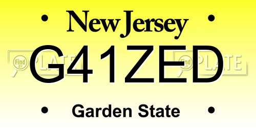 G41ZED New Jersey License Plate