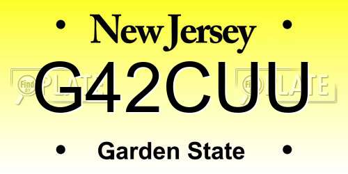 G42CUU New Jersey License Plate