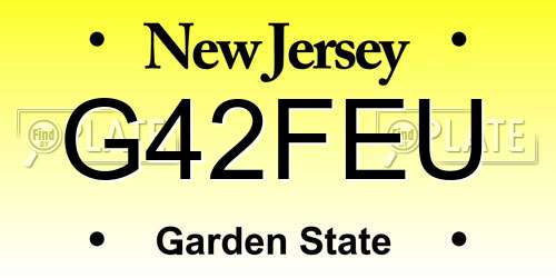 G42FEU New Jersey License Plate