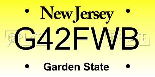 G42FWB New Jersey License Plate