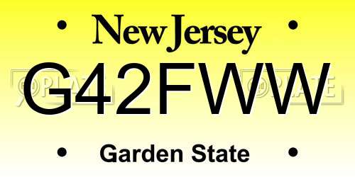 G42FWW New Jersey License Plate