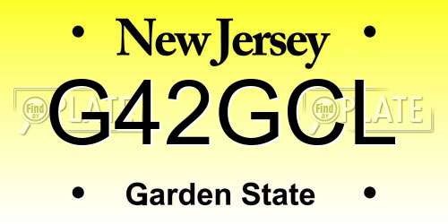 G42GCL New Jersey License Plate