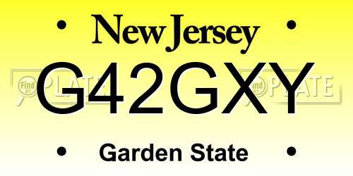 G42GXY New Jersey License Plate