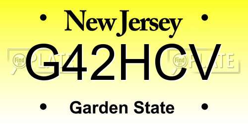 G42HCV New Jersey License Plate