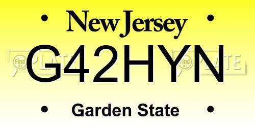 G42HYN New Jersey License Plate