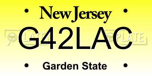 G42LAC New Jersey License Plate