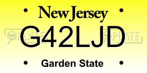 G42LJD New Jersey License Plate