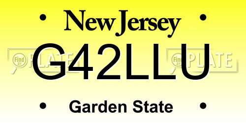 G42LLU New Jersey License Plate
