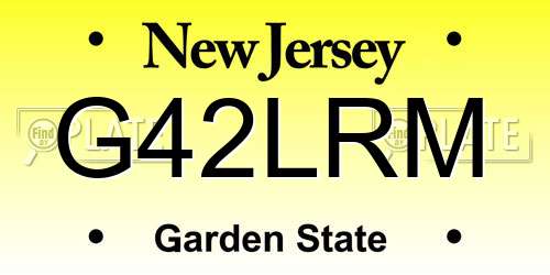 G42LRM New Jersey License Plate