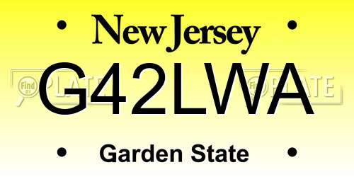 G42LWA New Jersey License Plate