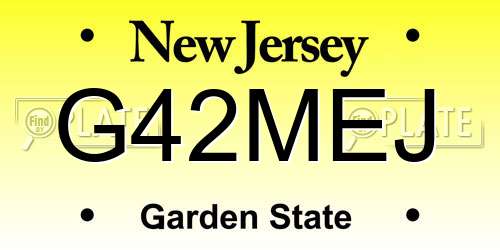 G42MEJ New Jersey License Plate