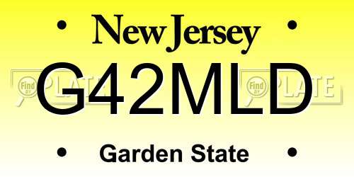 G42MLD New Jersey License Plate