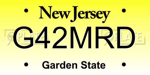 G42MRD New Jersey License Plate