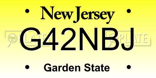 G42NBJ New Jersey License Plate