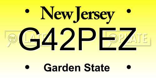 G42PEZ New Jersey License Plate