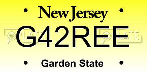 G42REE New Jersey License Plate