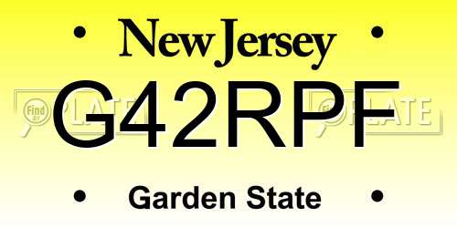 G42RPF New Jersey License Plate