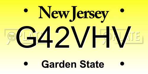 G42VHV New Jersey License Plate