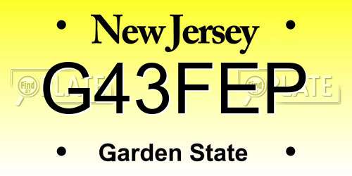 G43FEP New Jersey License Plate
