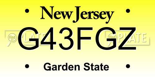 G43FGZ New Jersey License Plate