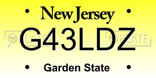 G43LDZ New Jersey License Plate