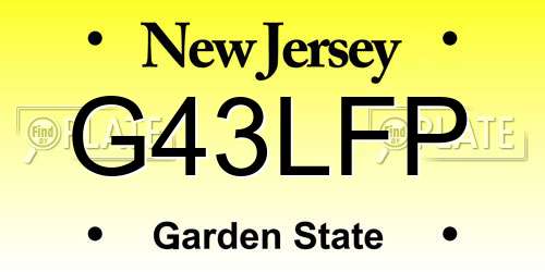 G43LFP New Jersey License Plate