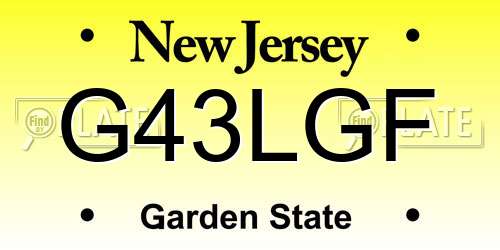 G43LGF New Jersey License Plate