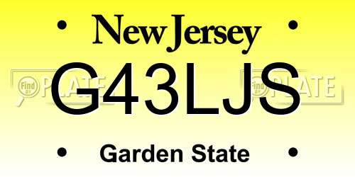 G43LJS New Jersey License Plate