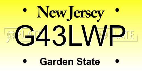 G43LWP New Jersey License Plate