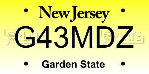 G43MDZ New Jersey License Plate