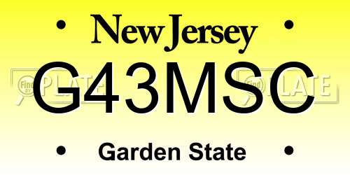 G43MSC New Jersey License Plate