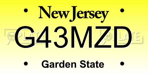 G43MZD New Jersey License Plate
