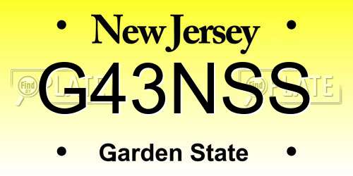 G43NSS New Jersey License Plate