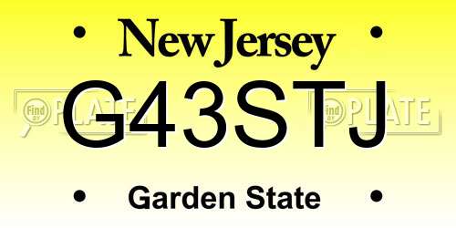 G43STJ New Jersey License Plate