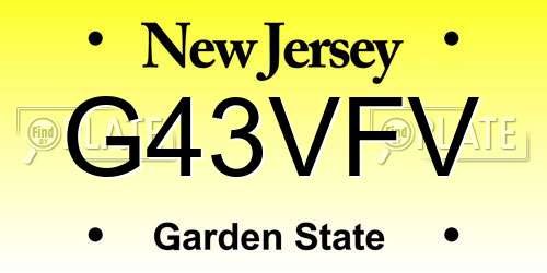 G43VFV New Jersey License Plate