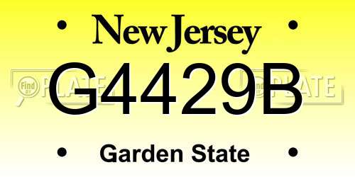 G4429B New Jersey License Plate