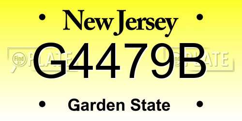 G4479B New Jersey License Plate