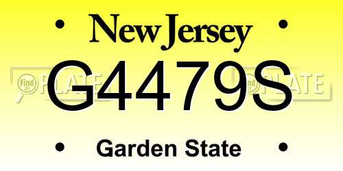 G4479S New Jersey License Plate