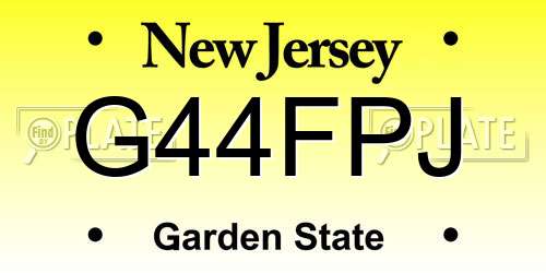 G44FPJ New Jersey License Plate