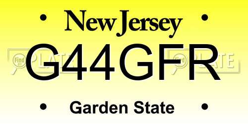G44GFR New Jersey License Plate